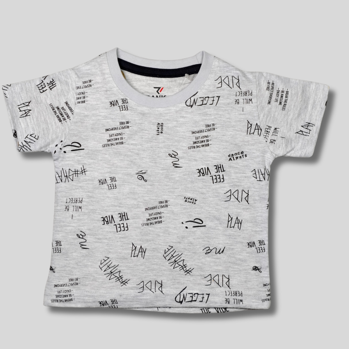 Kids' Graphic Cotton T-Shirt with Stars and Numbers - Fun & Trendy
