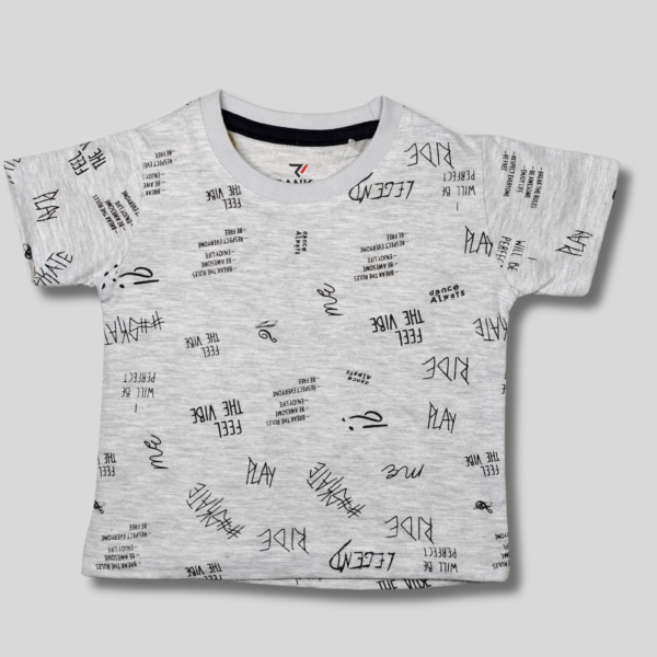 Kids' Graphic Cotton T-Shirt with Stars and Numbers - Fun & Trendy