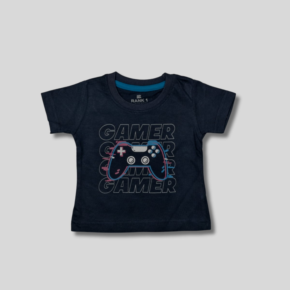 Rank 1 Gamer T-Shirt for Kids - Navy Blue