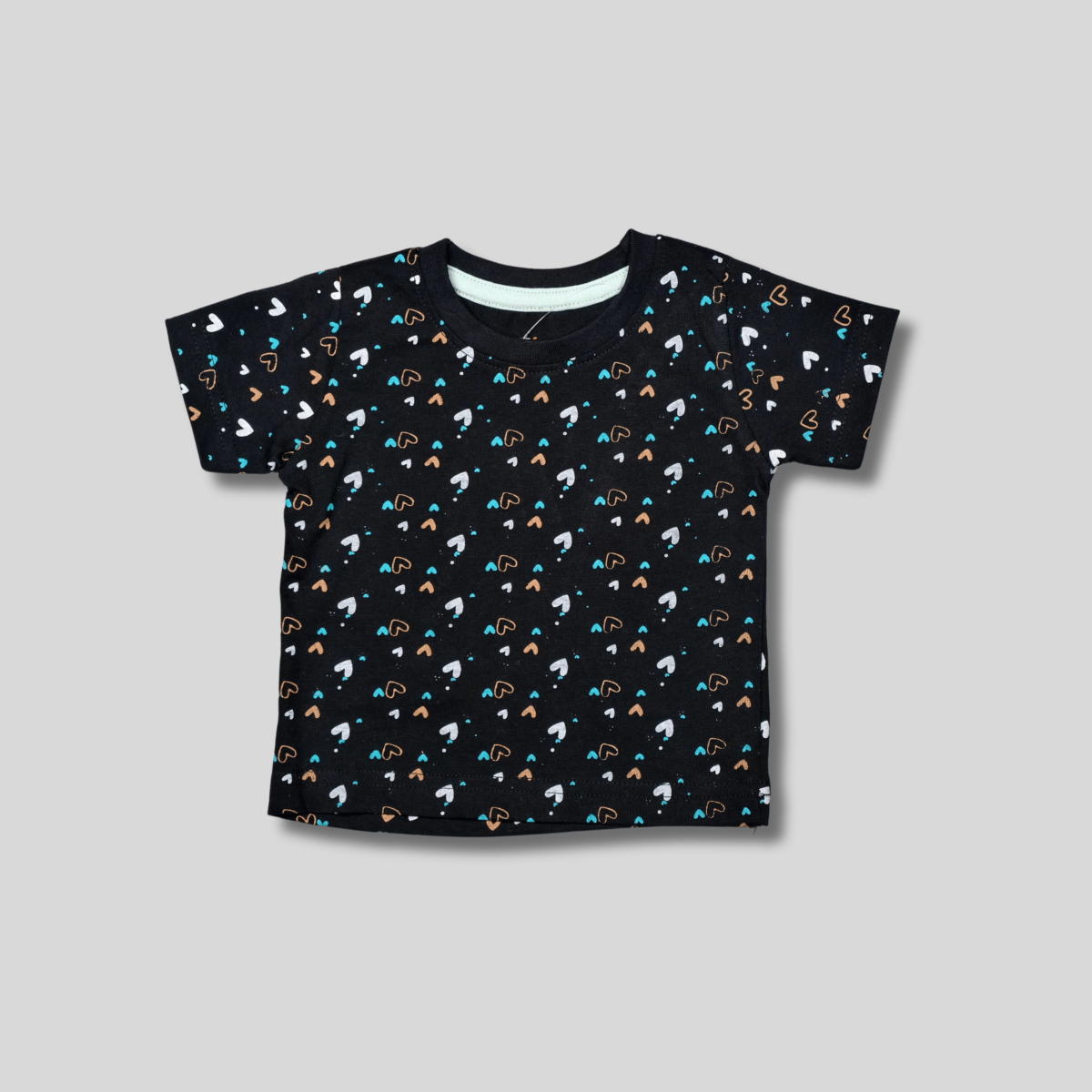 Kids' Heart Pattern Cotton T-Shirt - Adorable & Comfortable