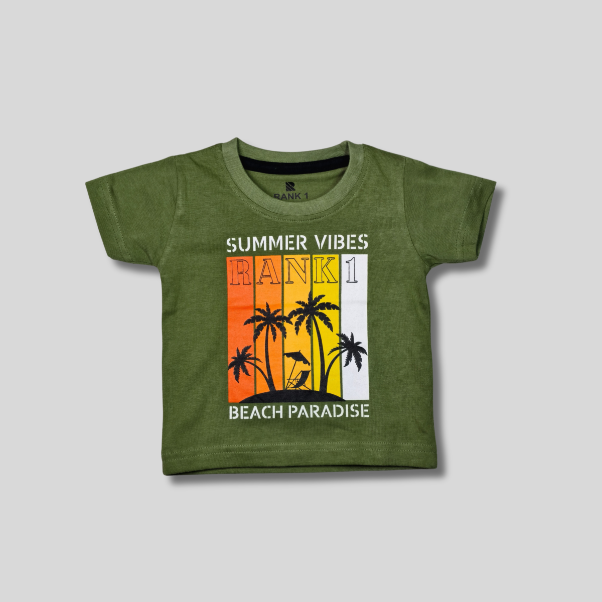 Kids' Summer Vibes Cotton T-Shirt - Beach Paradise