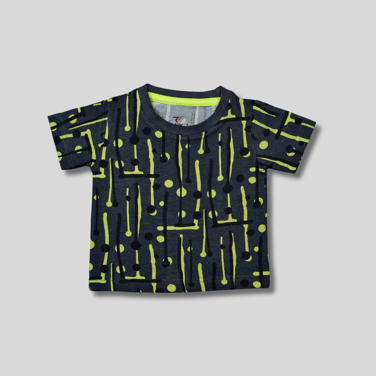 Kids' Geometric Pattern Cotton T-Shirt - Modern & Playful
