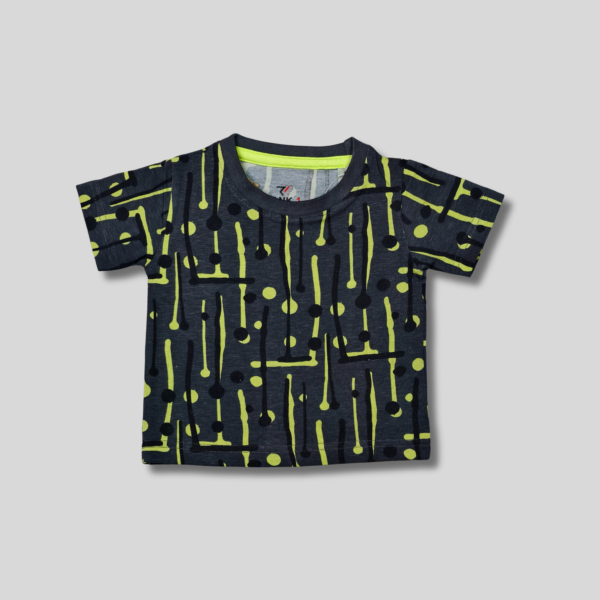 Kids' Geometric Pattern Cotton T-Shirt - Modern & Playful