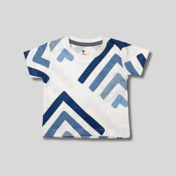 Kids' Geometric Pattern Cotton T-Shirt - Modern & Stylish