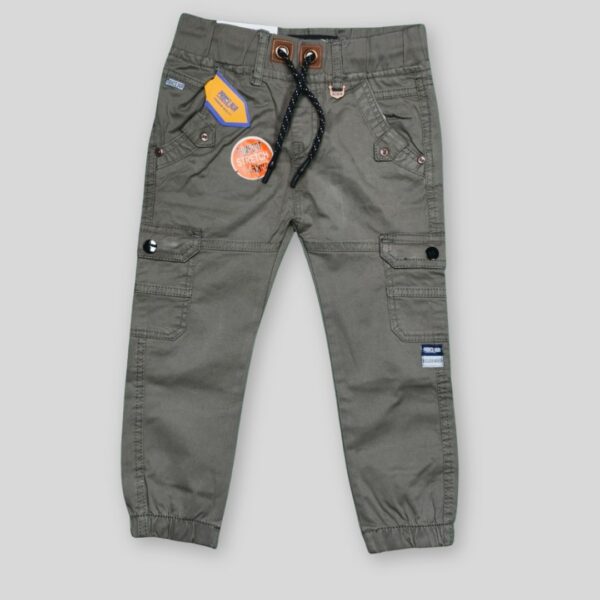 Kids' Cargo Jogger Pants – Olive Green | Comfort Stretch Fabric