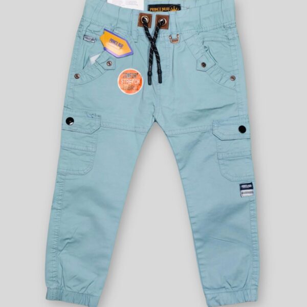 Kids' Cargo Jogger Pants – Sky Blue | Comfort Stretch Fabric