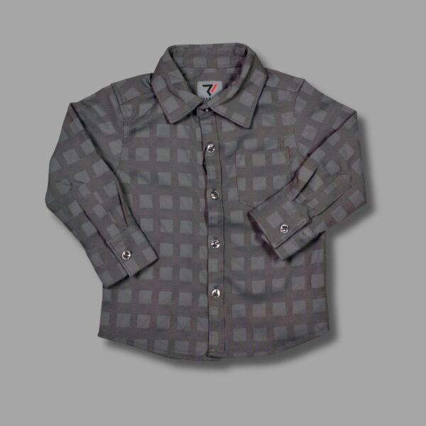 Sophisticated Gray Checkered Button-Up Shirt