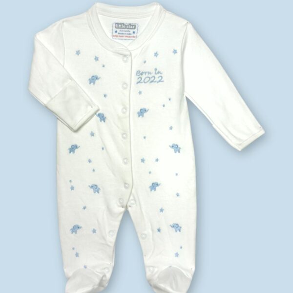 Newborn Elephant Print Sleepsuit