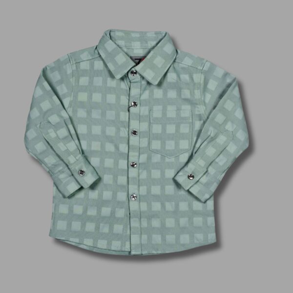 Sophisticated Light Green Checkered Button-Up Shirt