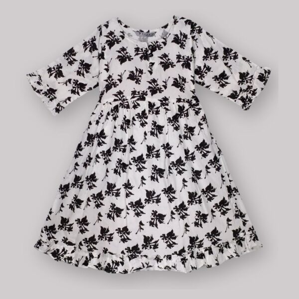 Black & White Floral Midi Dress