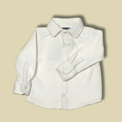 Rank1 Elegant Half White Corduroy Kids' Shirt – Timeless & Versatile