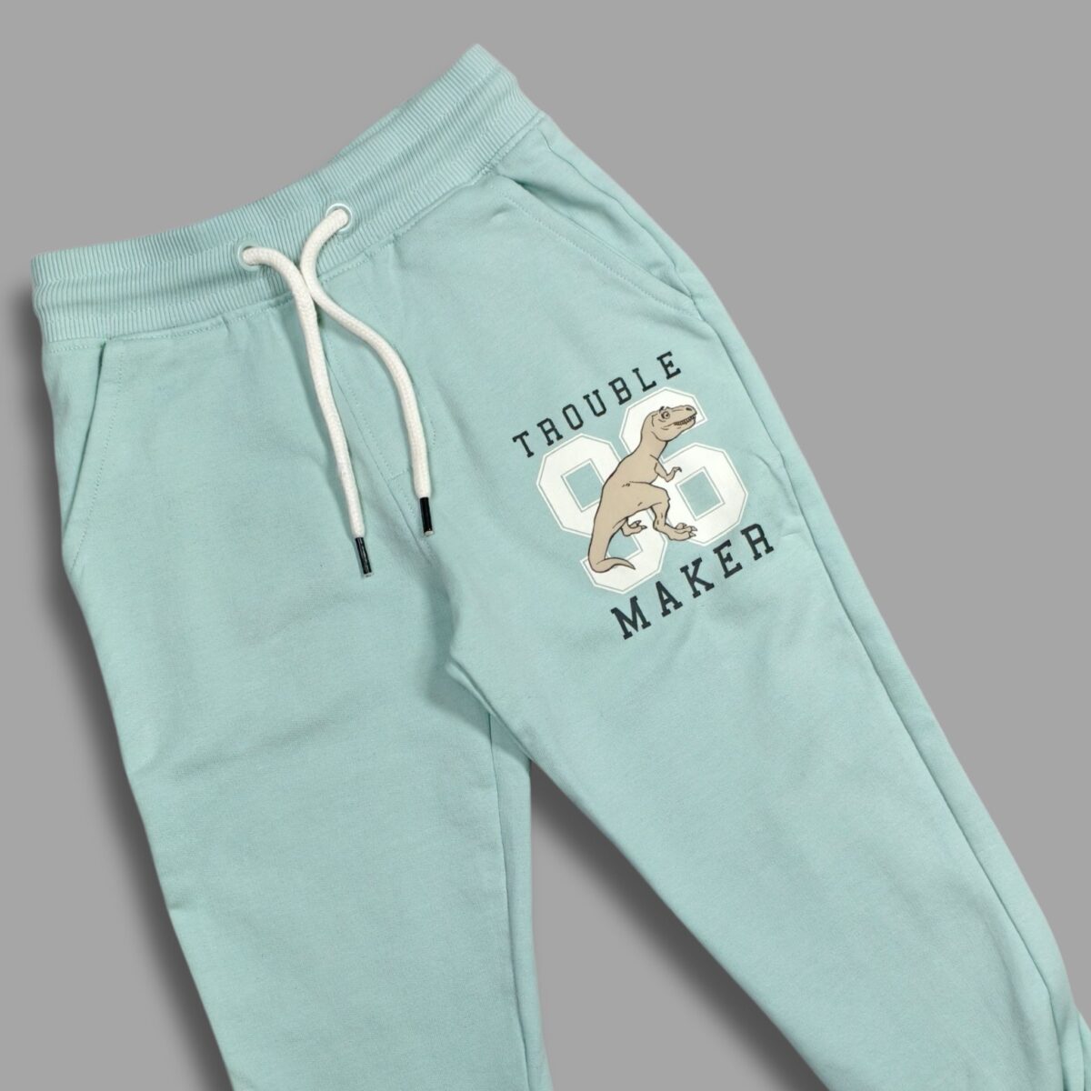 Kids' Mint Green "Trouble Maker" Jogger Sweatpants - Image 2