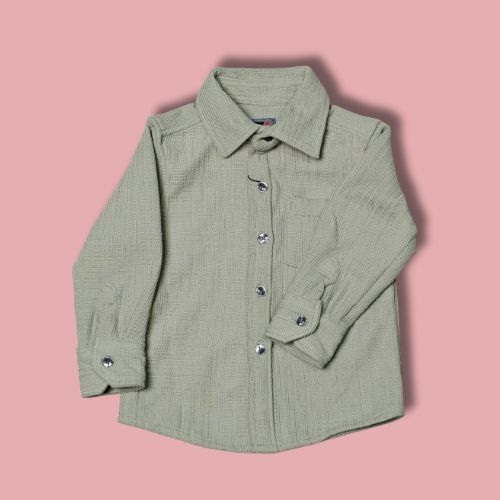 Rank1 Kids' Soft Olive Green Textured Shirt