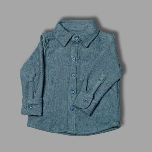 Rank1 Elegant Blue Corduroy Kids' Shirt – Stylish & Cozy
