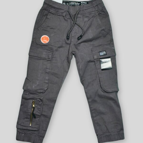 Boys' Dark Gray Stretch Cargo Pants – Stylish and Functional