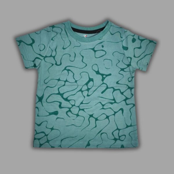 Boys' Green Abstract Pattern T-Shirt