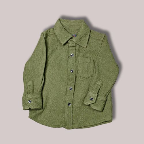 Rank1 Olive Green Corduroy Kids' Shirt – Classic & Comfortable