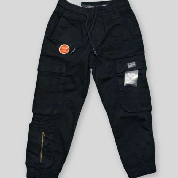 Boys' Black Stretch Cargo Pants – Stylish and Functional
