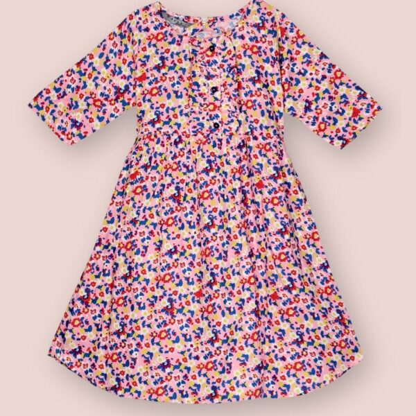 Vibrant Floral Print Midi Dress