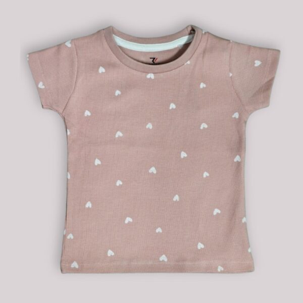 Rank1 Girls' Ribbed Floral T-Shirt – Soft Cotton Stretch Knit