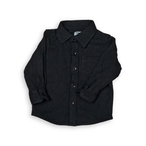 Rank1 Classic Black Corduroy Kids' Shirt – Smart & Stylish