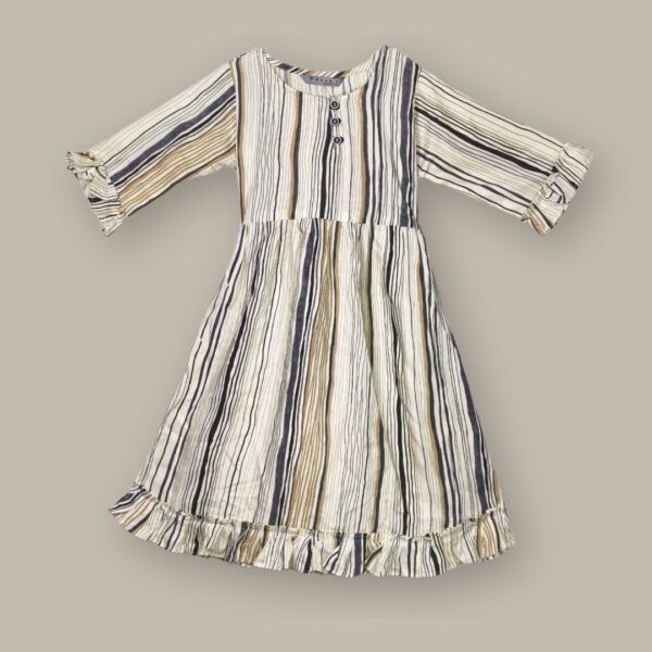 Chic Striped Ruffle Hem Dress