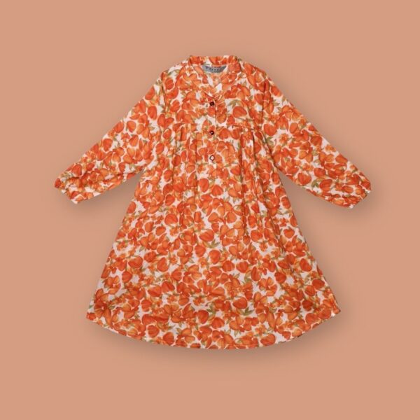Vibrant Floral Buttoned Dress