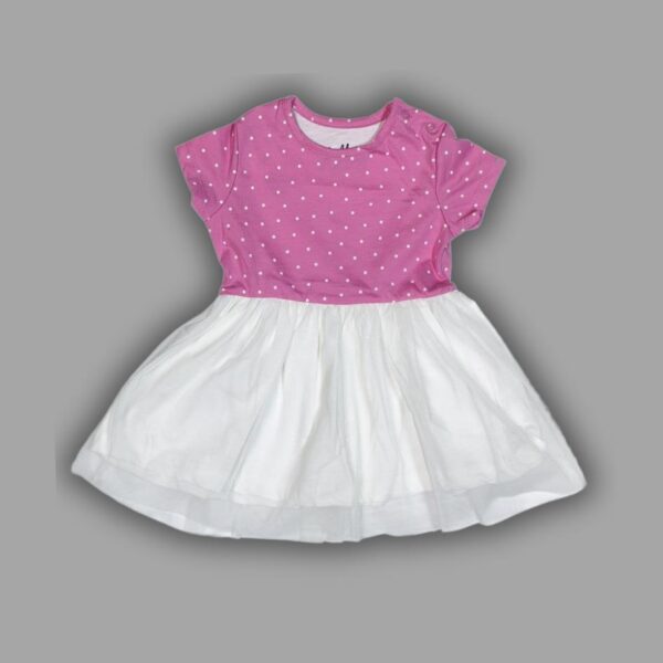 Pink & White Polka Dot Party Dress for Girls