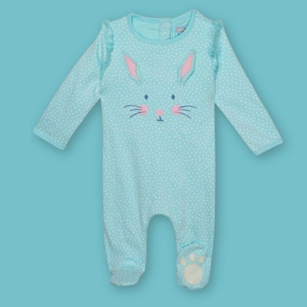 Adorable Baby Bunny Sleepsuit – Polka Dot Design