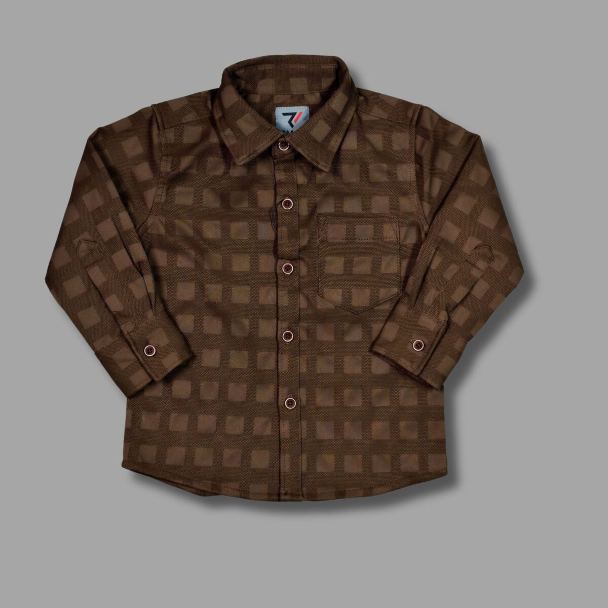 Stylish Brown Checkered Button-Up Shirt