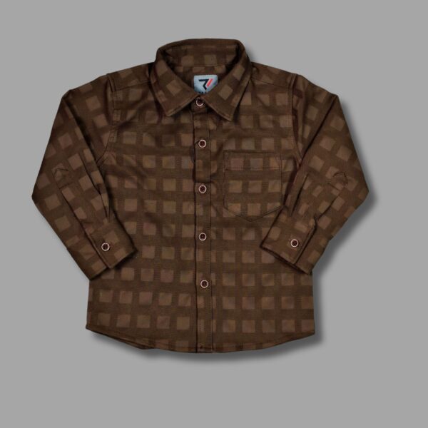 Stylish Brown Checkered Button-Up Shirt