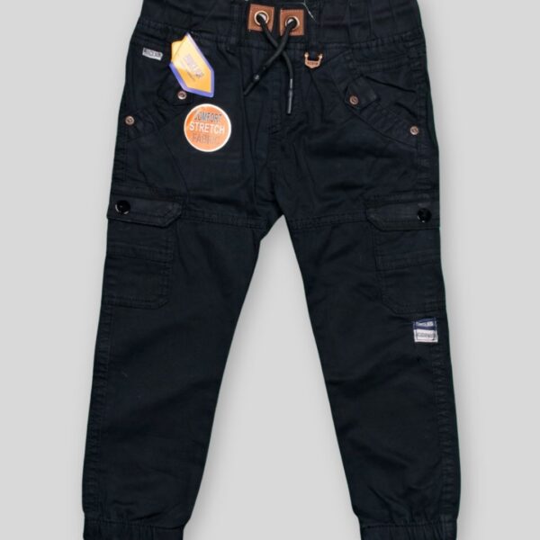 Kids' Cargo Jogger Pants – Black | Comfort Stretch Fabric