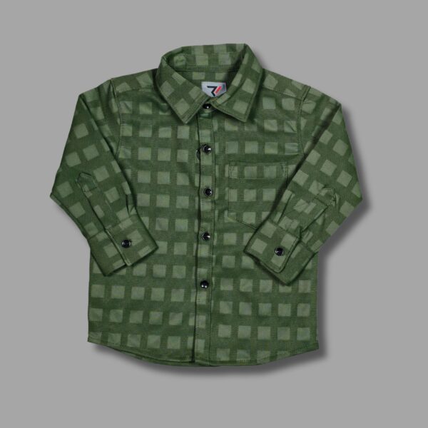 Elegant Green Checkered Button-Up Shirt