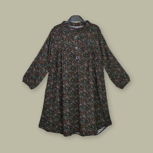 Black Floral Button-Down Dress – Classic Elegance