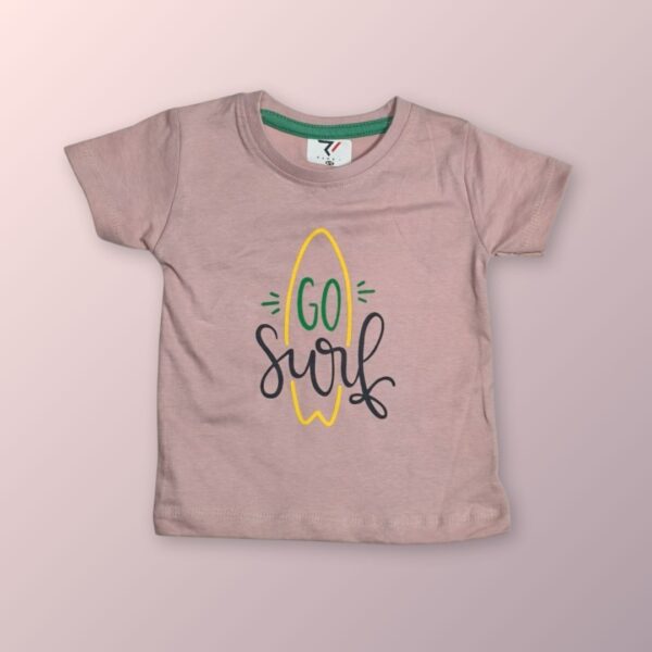 Pink "GO SURF" Kids' Ruffle Sleeve T-Shirt – Fun & Adventurous