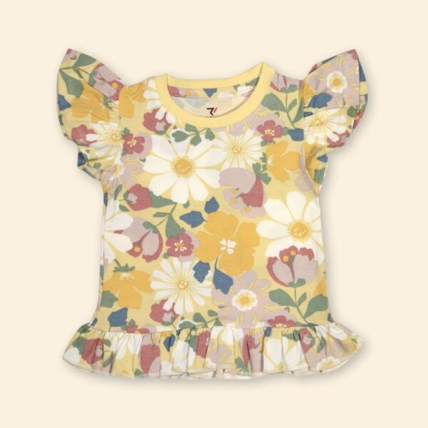 Yellow Floral Kids' Dress – Comfortable & Adorable