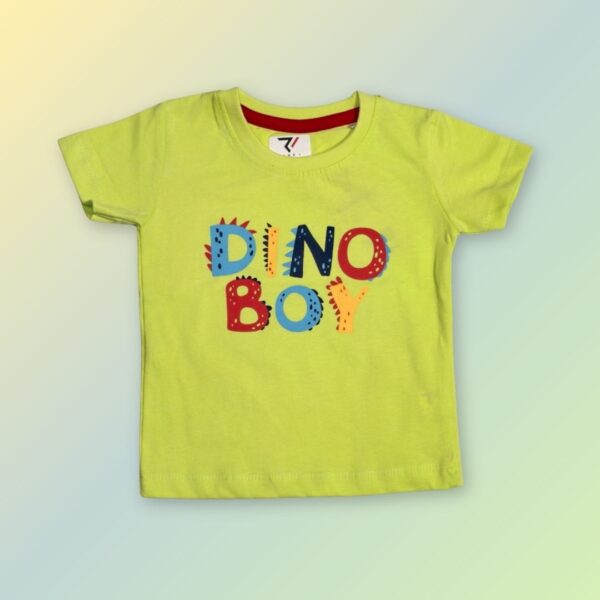 "DINO BOY" Lime Green Kids' T-Shirt – Bold & Fun