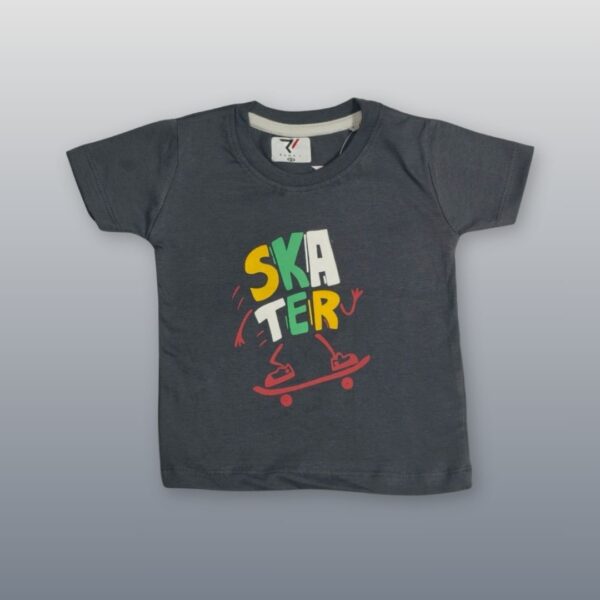 Dark Gray "Skater" Kids' T-Shirt – Bold & Energetic