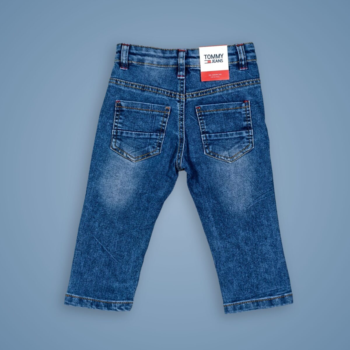 Blue Denim Jeans with Red Accents – Classic & Stylish - Image 2