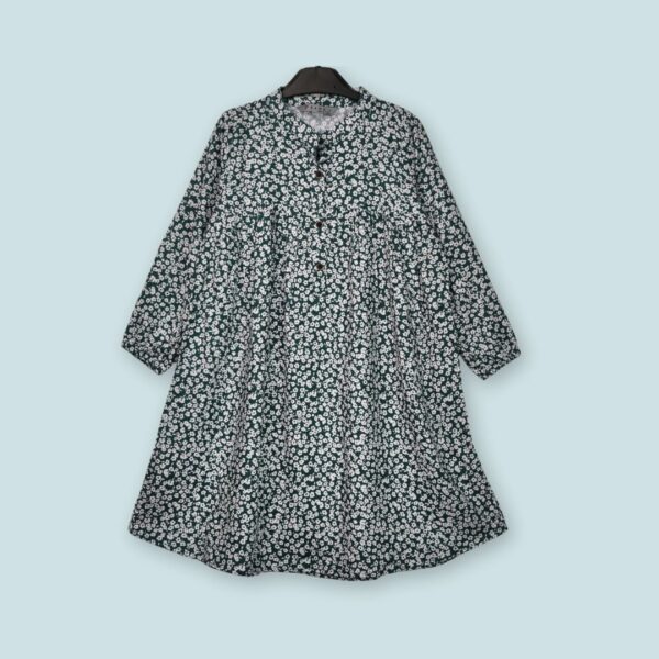 Green Button-Down Floral Dress – Chic & Comfortable