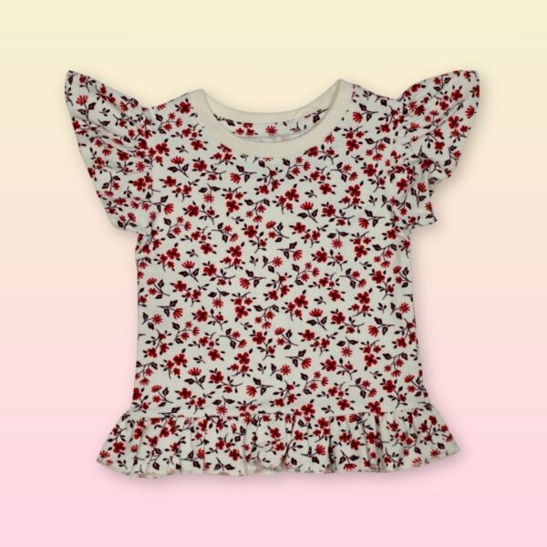 Girls' Ruffled Floral Top – Stylish & Comfortable