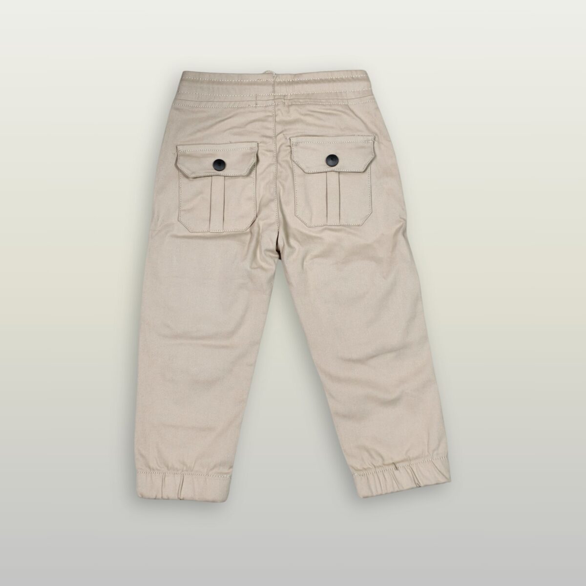 Kids' Beige Elastic Waist Cargo Pants – Practical & Stylish - Image 2