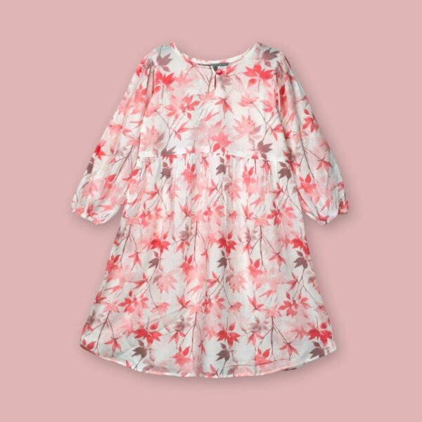 Floral Long-Sleeved Dress – Graceful & Versatile