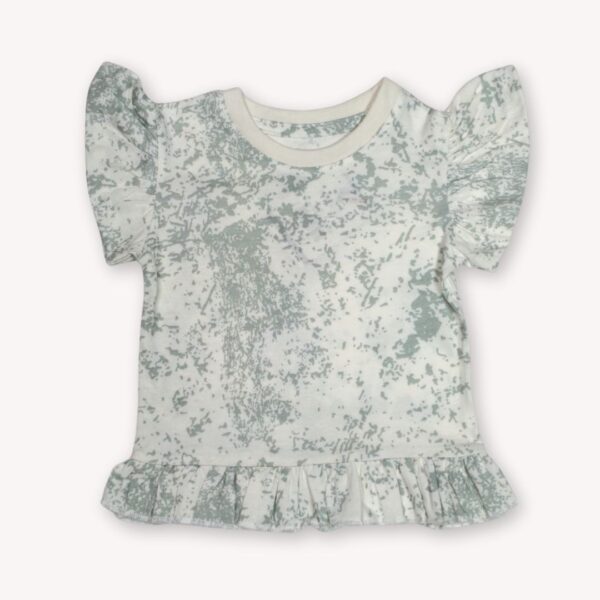 Girls' Splatter Pattern Ruffled Shirt – Light & Trendy