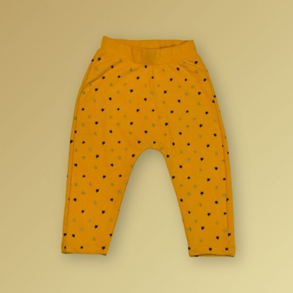 Kids' Yellow Starry Elastic Waist Pants – Vibrant & Cozy