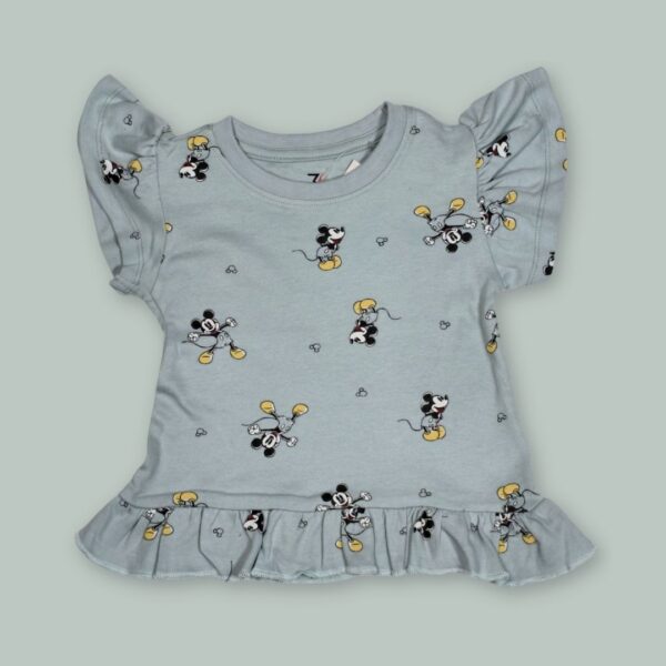 Kids' Mickey Mouse Ruffle Hem T-Shirt – Playful & Comfortable