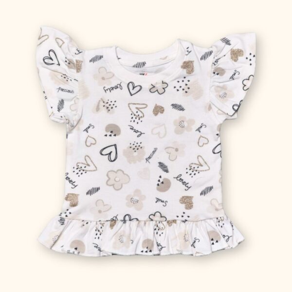 Girls Precious Ruffled White Shirt – Comfortable & Stylish