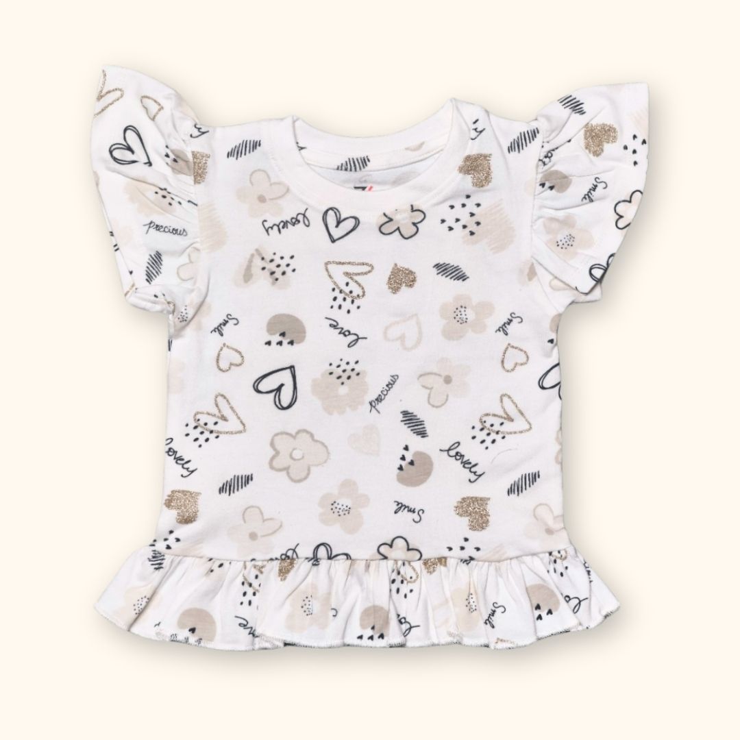 Girls Precious Ruffled White Shirt – Comfortable & Stylish