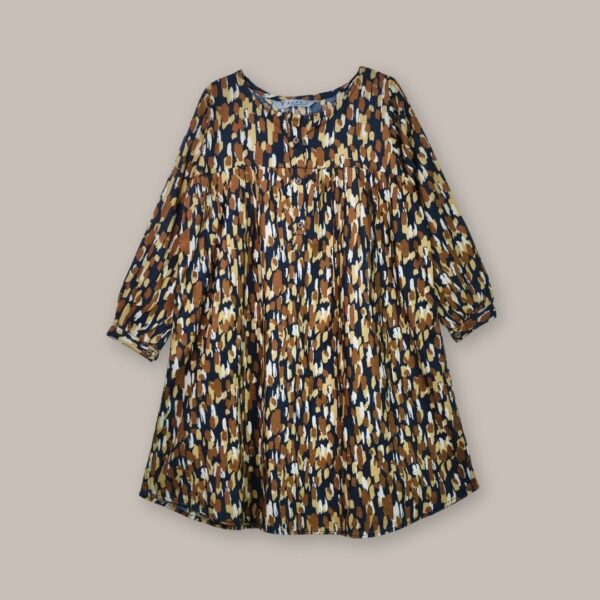 Abstract Print Button-Down Dress – Artistic & Stylish