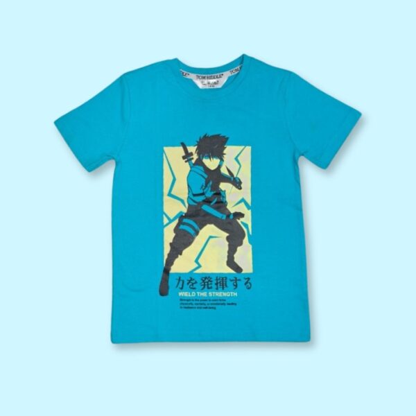 Blue Samurai Anime Graphic T-Shirt – Dynamic & Bold